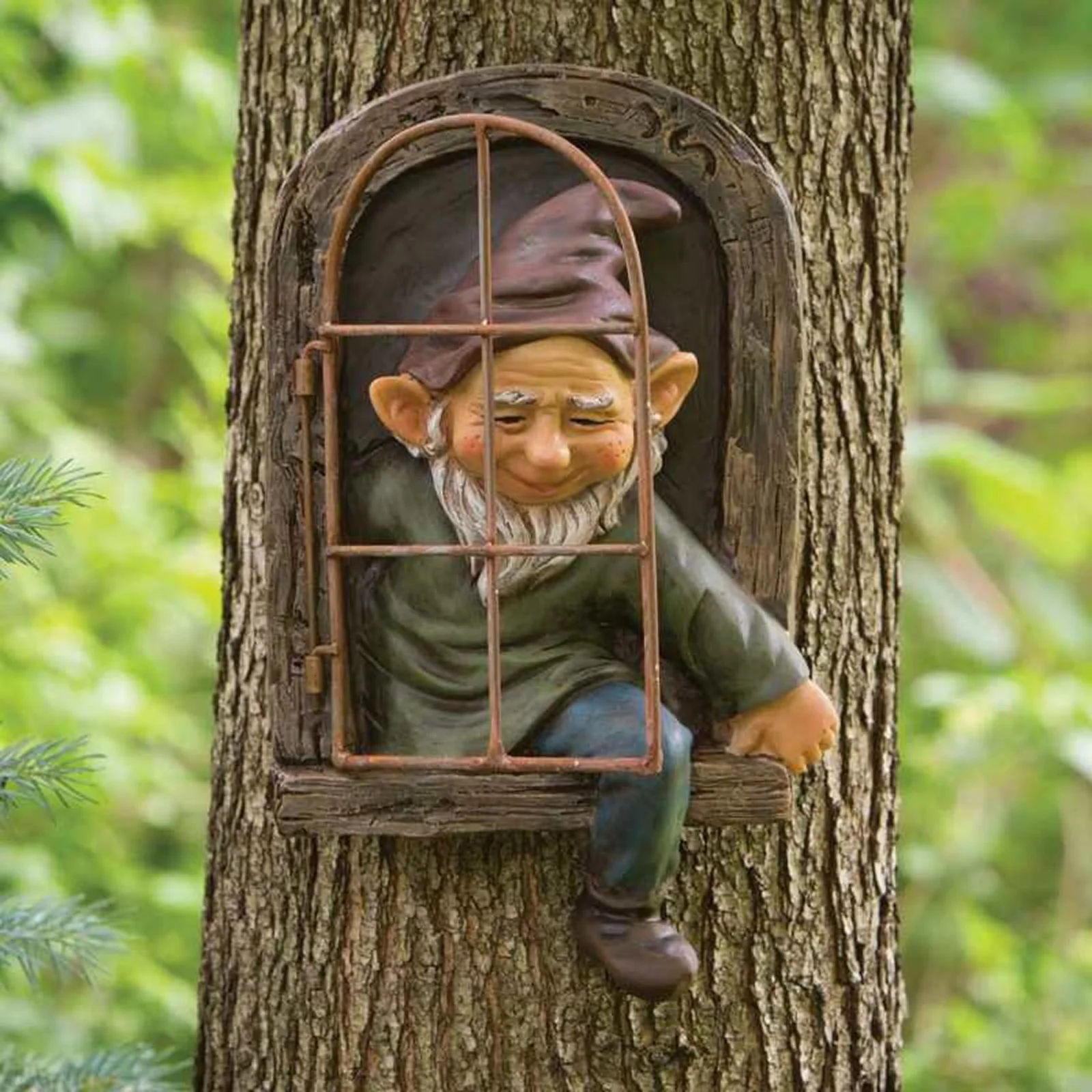 Naujų Kūrybinių Sodo Gnome Statula Elf pro Duris Tree Hugger Statulėlės už Namų Kieme Veranda Dekoro