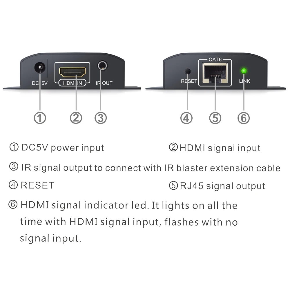 Neoteck HDMI Extender Adapteris 1080P Iki 50M HDMI Siųstuvas, Imtuvo RX/TX Per CAT6 Kabelis, IR Kabelis UK ES Energijos Tiekimo