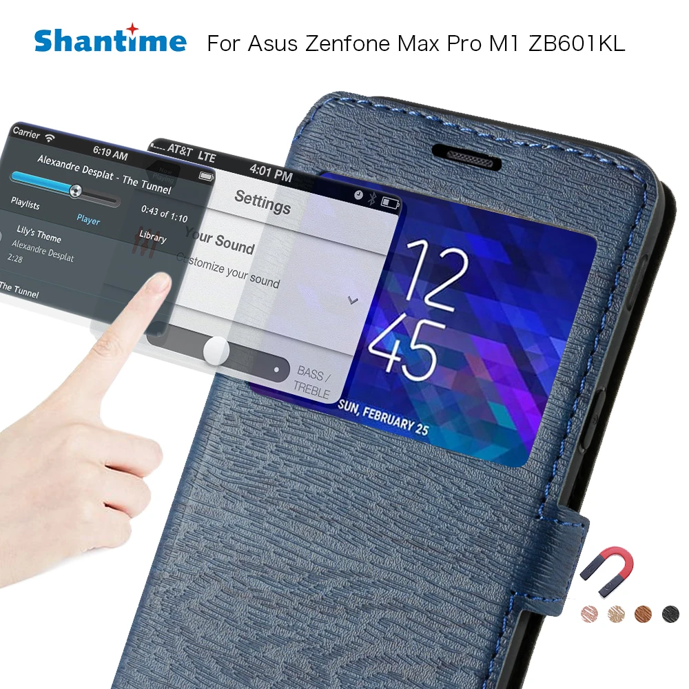 Odinis Telefono dėklas Skirtas Asus Zenfone Max Pro M1 ZB601KL Flip Case For Asus ZB601KL Peržiūrėti Langų Knyga Atveju Tpu Silikoninis Galinio Dangtelio