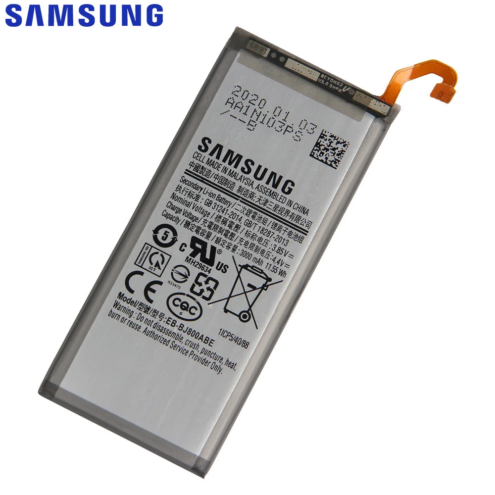 Originalaus Samsung Akumuliatoriaus Galaxy J6 2018 redakcija A6 On6 SM-A600F J600 EB-BJ800ABE Originali Baterija 3000mAh