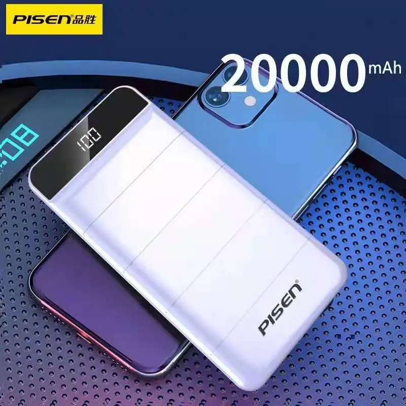PISEN Galia Banko 10000mAh LED Nešiojamų Įkrovimo PowerBank 20000mah nešiojamų Greitas įkroviklis USB Power Bank 