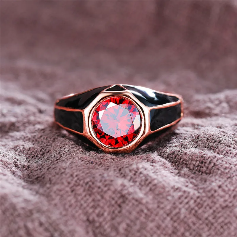 Prabanga Moterų Kristalų Žalia Apvalios Žiedo Minimalistinio Rose Aukso Vestuviniai Žiedai Moterims Senovinių Vestuvių Juodo Emalio Vestuvinis Žiedas