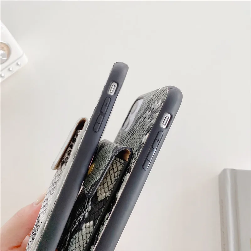 Prabanga Snakeskin Pattern Piniginės Atveju iPhone, 11 Pro Max Xr Xs X 8 Plius 7 Galinį Dangtelį Elegantiškas Odinis Dirželis iphone SE 2020 m.