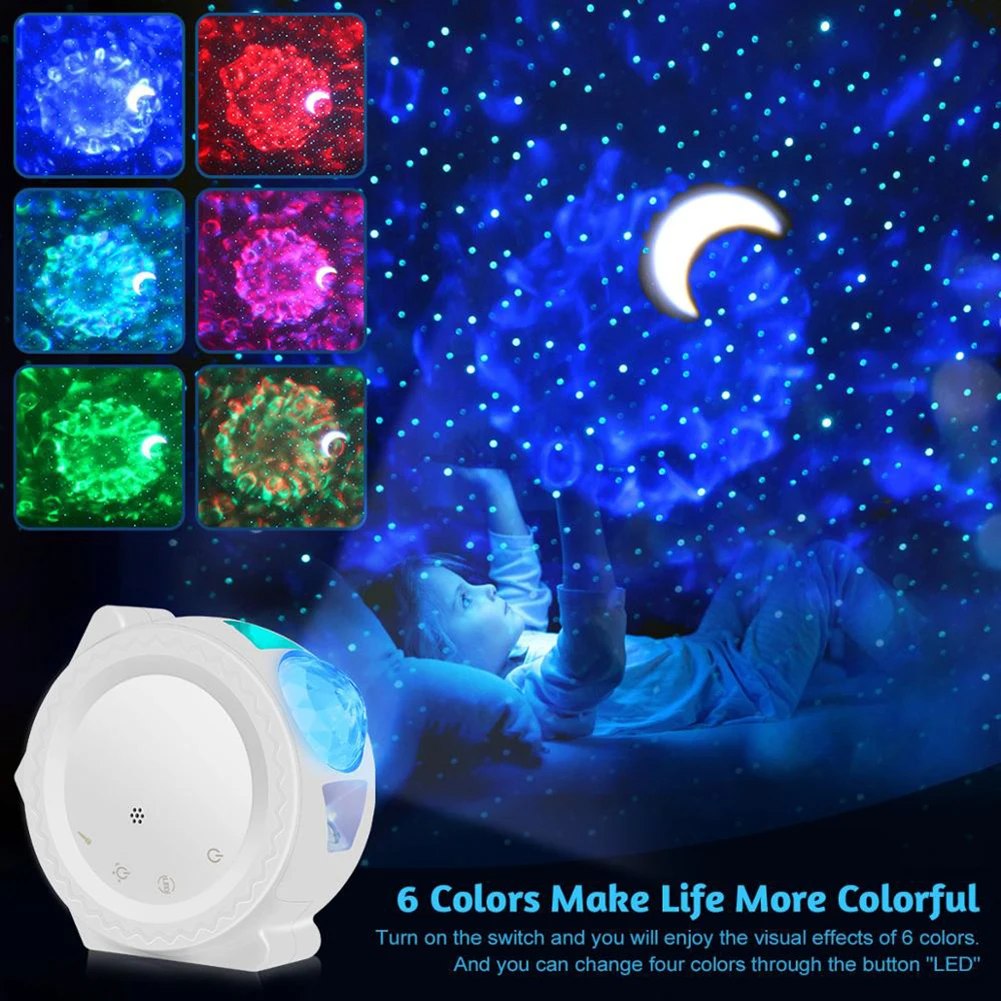 Praktinis Žvaigždžių Mėnulis Dangaus LED Projektorius, Šviesos, Vaikams, Vaikų, Miegamojo, Daugiafunkcinis Patvarus USB Powered Naktį Lempa