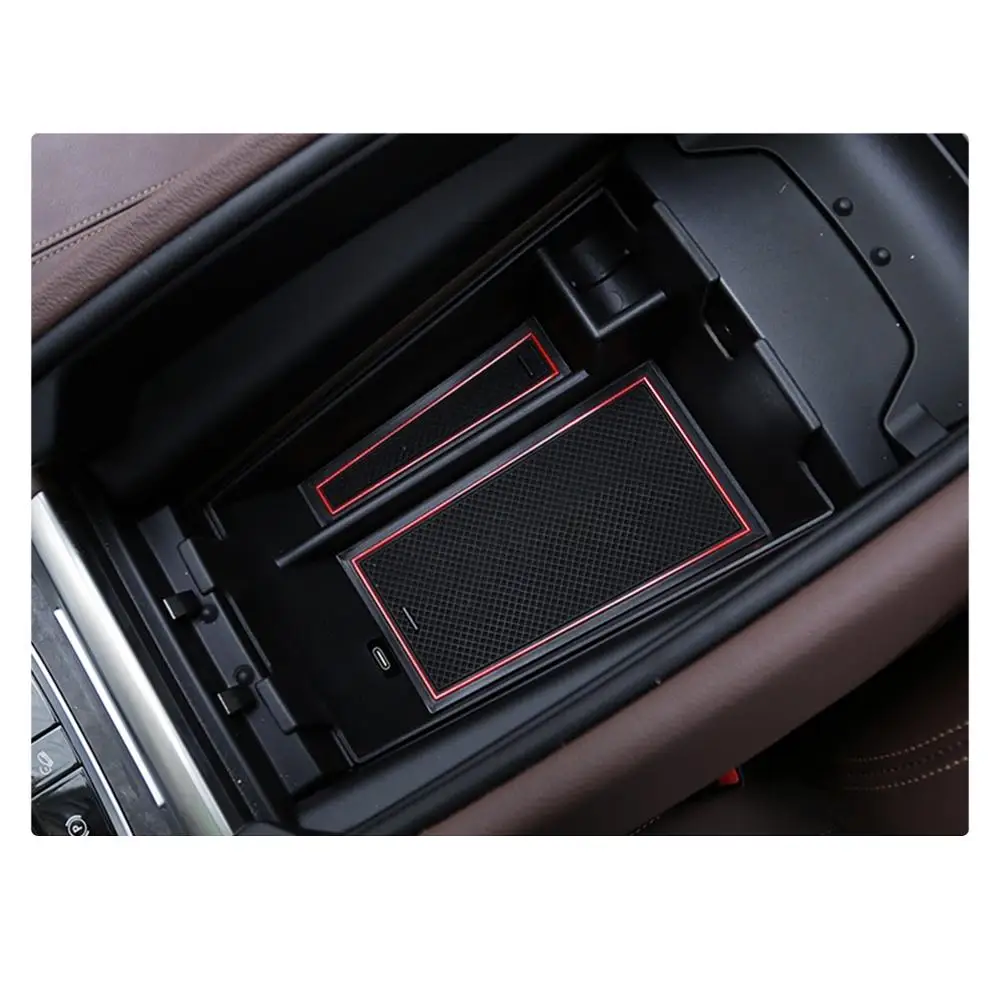 RUIYA Automobilio Sėdynėje Laikymo Dėžutė X5 G05/X6 G05/X7 G07 2019 2020 Konsolė talpinimo Auto Interjero Saugojimo Priedai