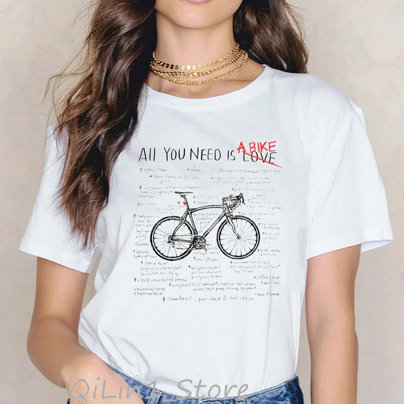 Raidės, Viskas, ko Jums Reikia-tai meilė/ A Bike juokinga t marškinėliai moterims derliaus Anatomija Dviračių Dizainą vasarą viršų moteriška t-shirt užsakymą marškinėlius