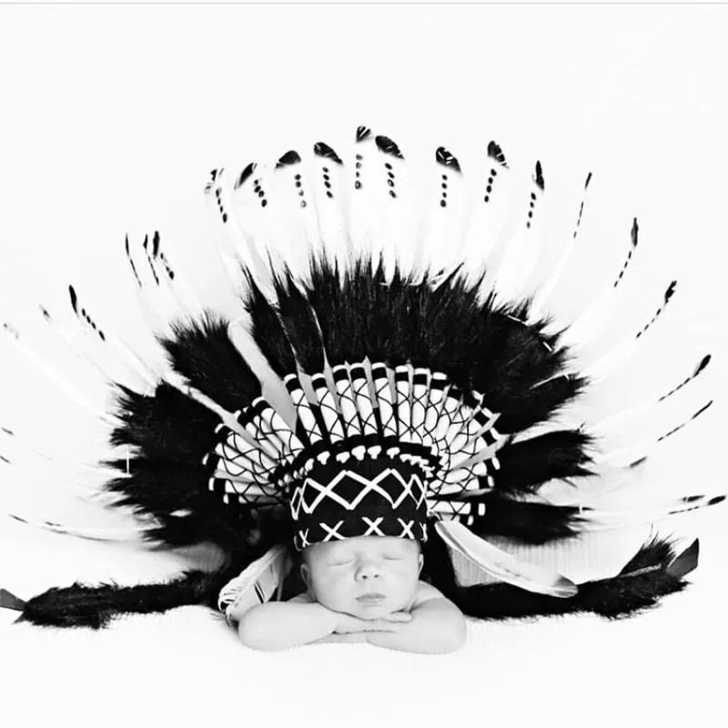 Rankų Darbo 1-8 Metų Berniuko, Mergaites Plunksnų Skrybėlę Vaikų Indijos Chieftain Plunksnų Kepurės Vaikams Juokinga Šalis Skrybėlę