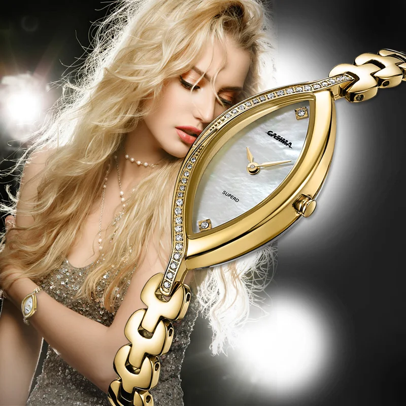 Relojes2017 Prabangos prekės CASIMA Apyrankės, laikrodžiai moterims, Mados atsitiktinis Kvarco riešo žiūrėti, nerūdijančio Plieno, atsparus vandeniui Montre Femme