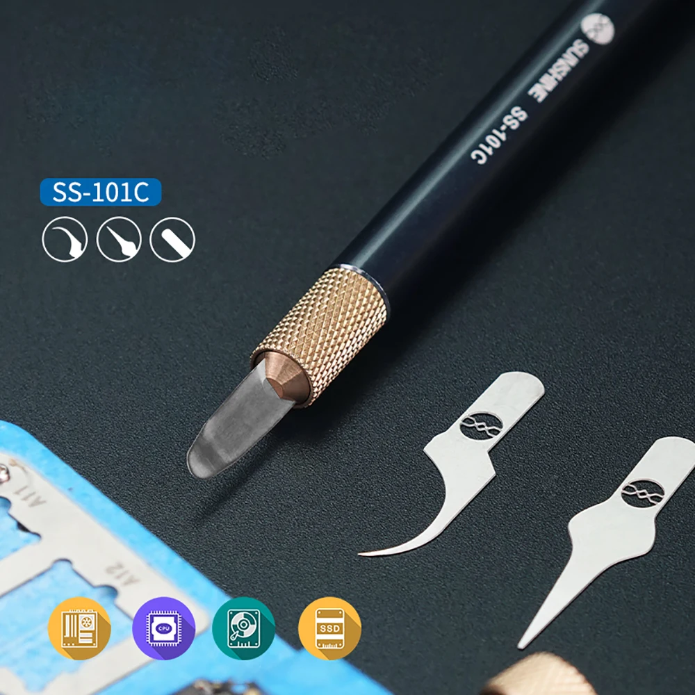 SAULĖS SS-101C gumos cutter nuimti kastuvu peilis 3-in-1 mobilios pagrindinės plokštės lustą CPU priežiūros pažangių įrankių rinkinys