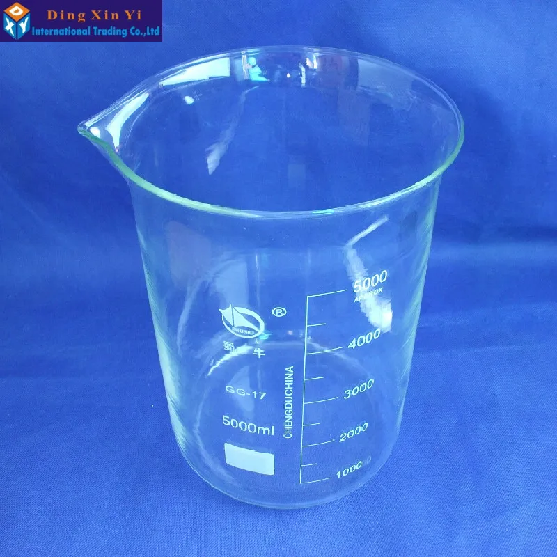SHUNIU Stiklo stiklinę 5000ml,Lab stiklinę 5000ml,Žema forma su gradacija ir postringauti Boro 3.3 Stiklo Kinijos garsaus prekės ženklo
