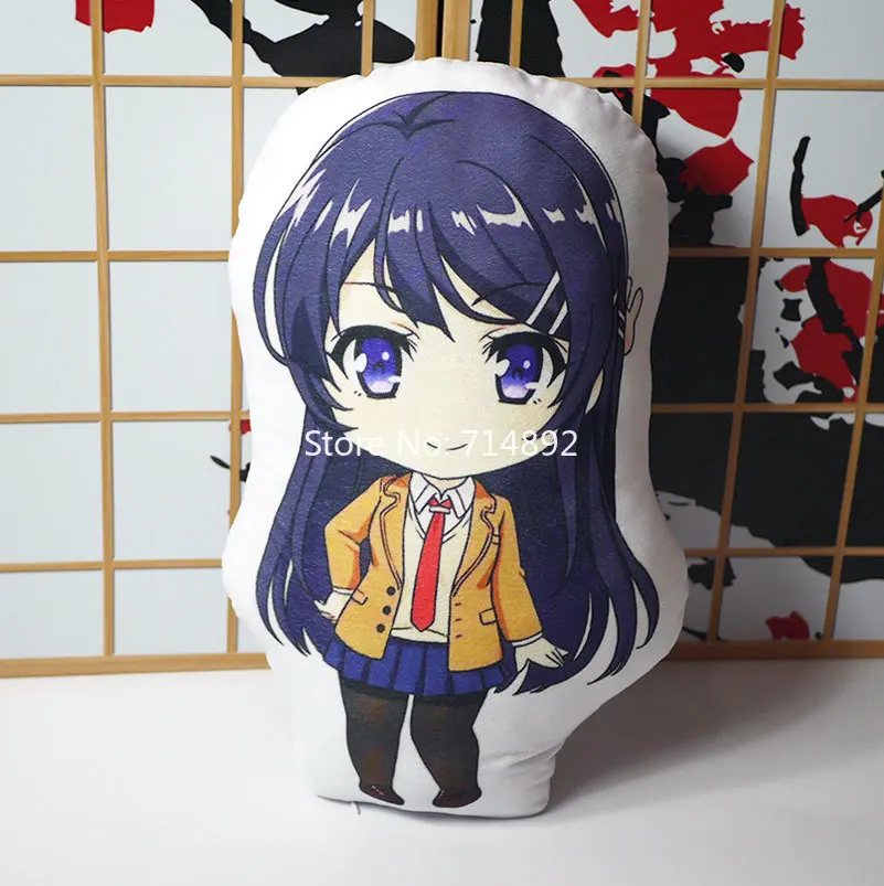 Sakurajima Mai Pagalvę Žaislas Anime Mergina Trumpas Pliušinis Įdaryti Lėlės Dvipusis Užvalkalas 40cm Cosplay Dovanų
