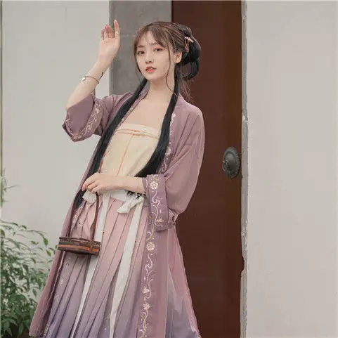 Senovės Tradicinė Kinų Moterų Elegantiškas Hanfu Suknelė Retro Tang Dinastijos Princesė Kostiumai Siuvinėjimo Etape Šokių Pasakų Suknelės