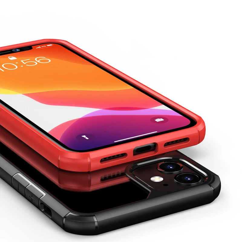 Silikono + Akrilo Mobiliojo Telefono dėklas Skirtas iPhone 12 11 Pro Max 11 Pro 11 XS Max XR XS X 7 8 Plus SE 2020 Skaidrus, atsparus smūgiams
