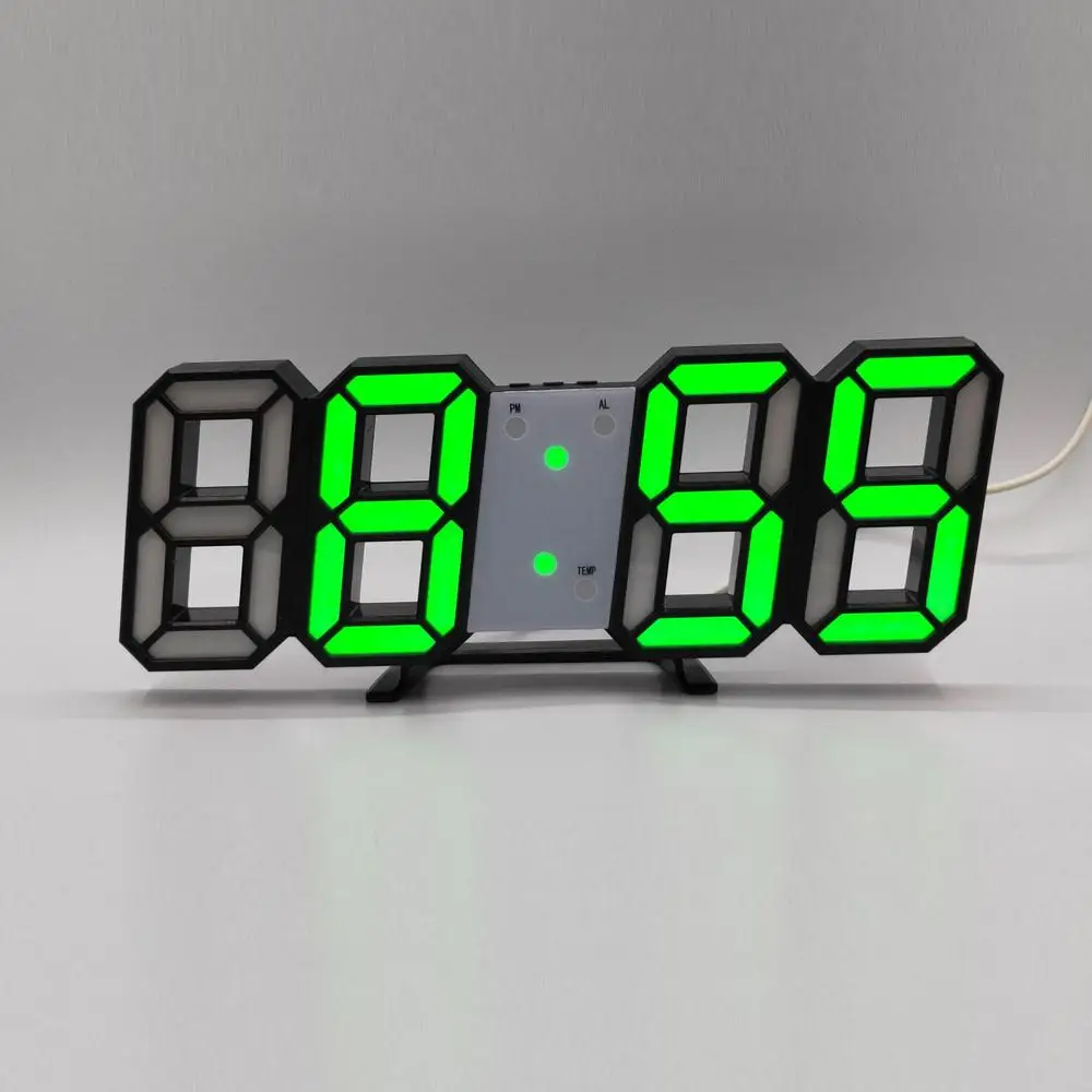 Skaitmeninis Laikrodis-Žadintuvas Laikrodis Veidrodžio Paviršiaus 3D Laiką Dovana Priminti Multicolo Automatinė Daugiafunkcinis Žadintuvas Namų Virtuvė