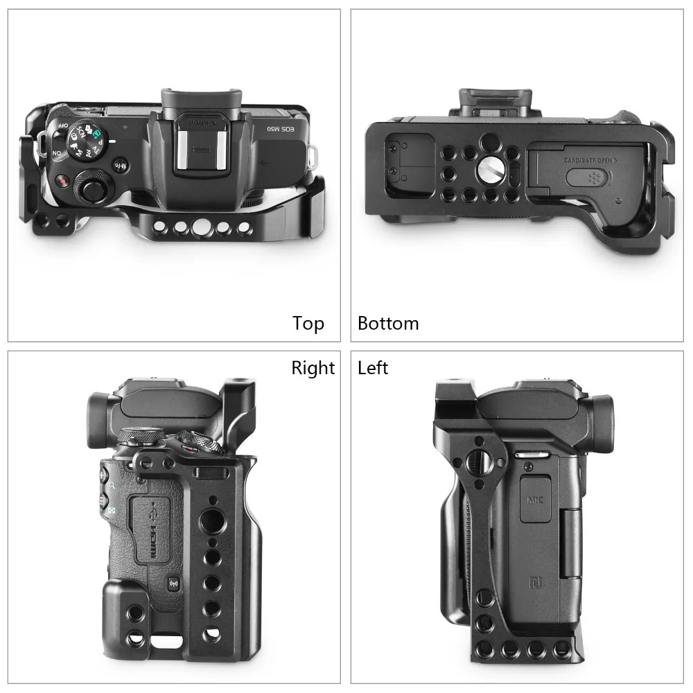 SmallRig Kamera Narve Canon EOS M50 ir M5 Su Minkšta Rankena Rankena Vlogging Stebėti Mikrofoną Pridėti 2168