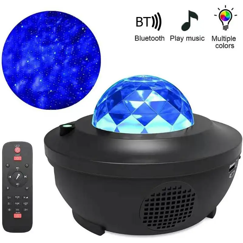 Spalvinga Žvaigždėtas Dangaus Projektorius Blueteeth USB Balso Valdyti Muzikos Grotuvą Naktį LED Lemputė USB Įkrovimo Projekcija Lempos Vaikų Dovanų