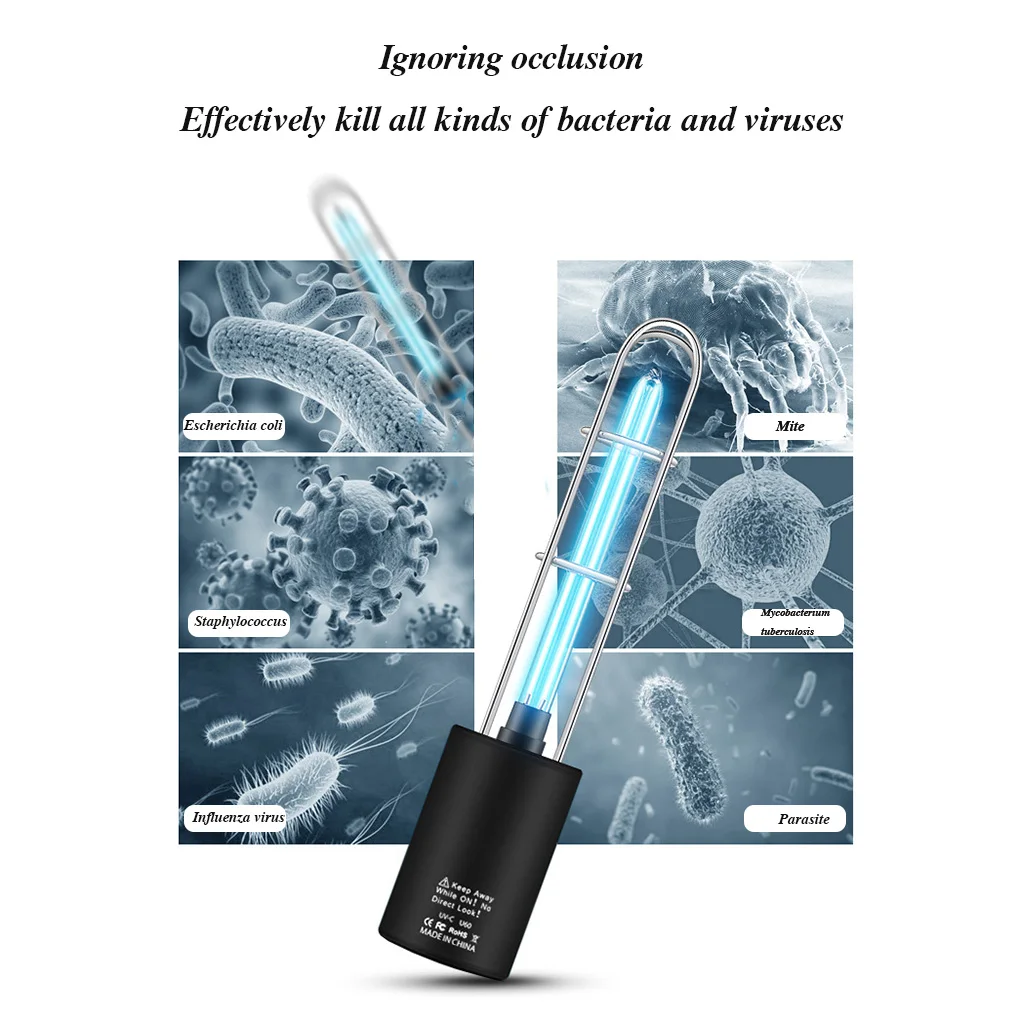 Sterilizer UV Šviesos, Ultravioletinių Ozono Vamzdis Lemputė Įkraunamas USB Dezinfekavimo Baktericidinį Lempa Namų