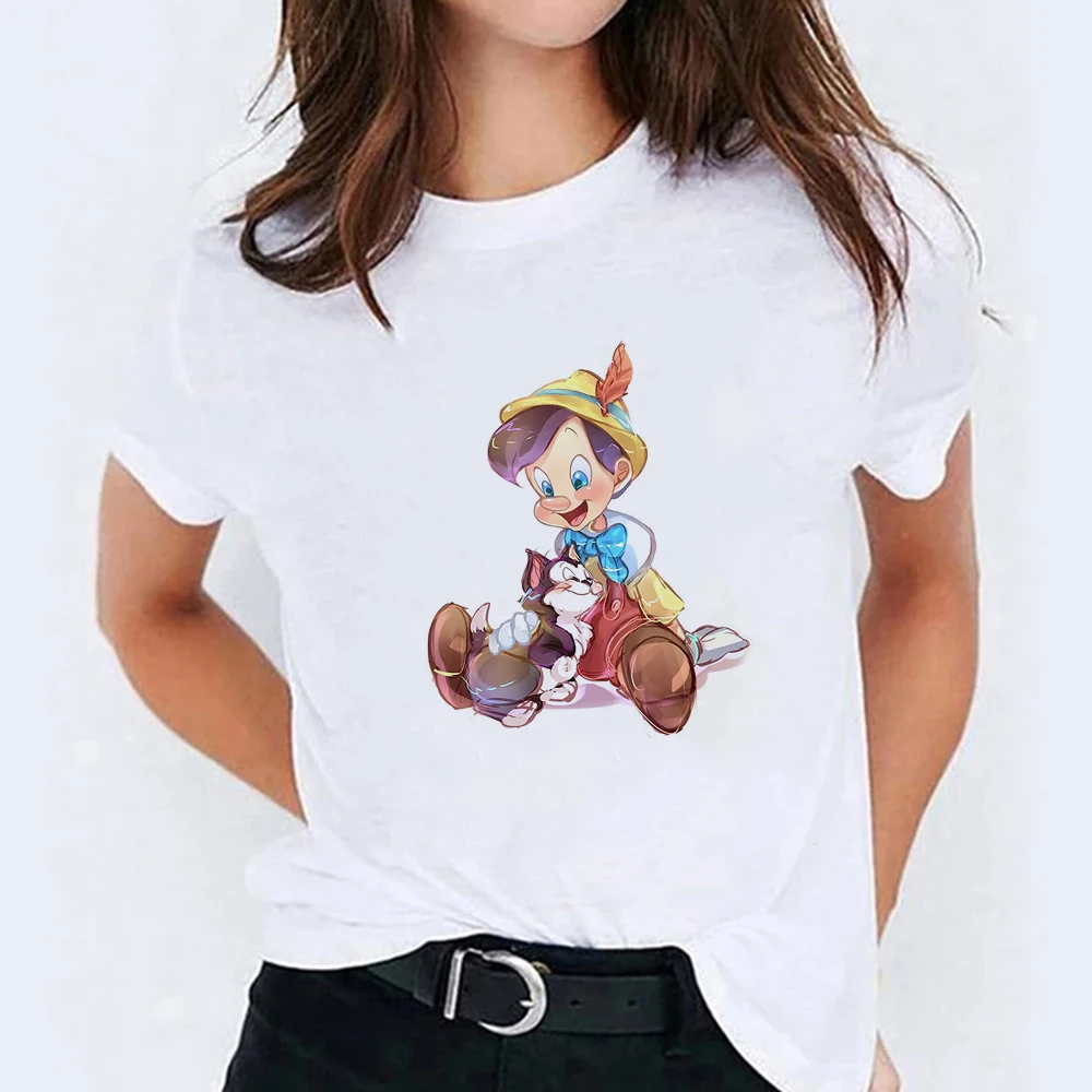 T-Shirt Moterims Hipster Atsitiktinis Tee Pinokis Grafinis Estetinės Harajuku Viršuje Dovana Unisex Marškinėlius Drabužius Dropship