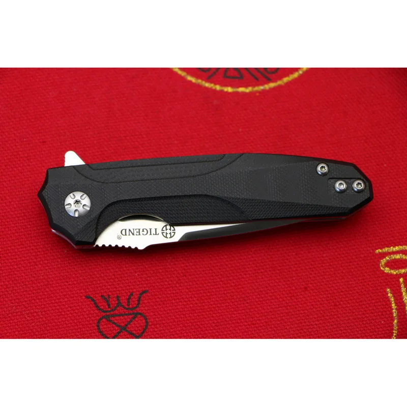 TIGEND CF1818 Flipper sulankstomas peilis D2 ašmenys G10 + plieno rankena kempingas medžioklės lauko išgyvenimo kišenėje Virtuvės peiliai, įrankiai