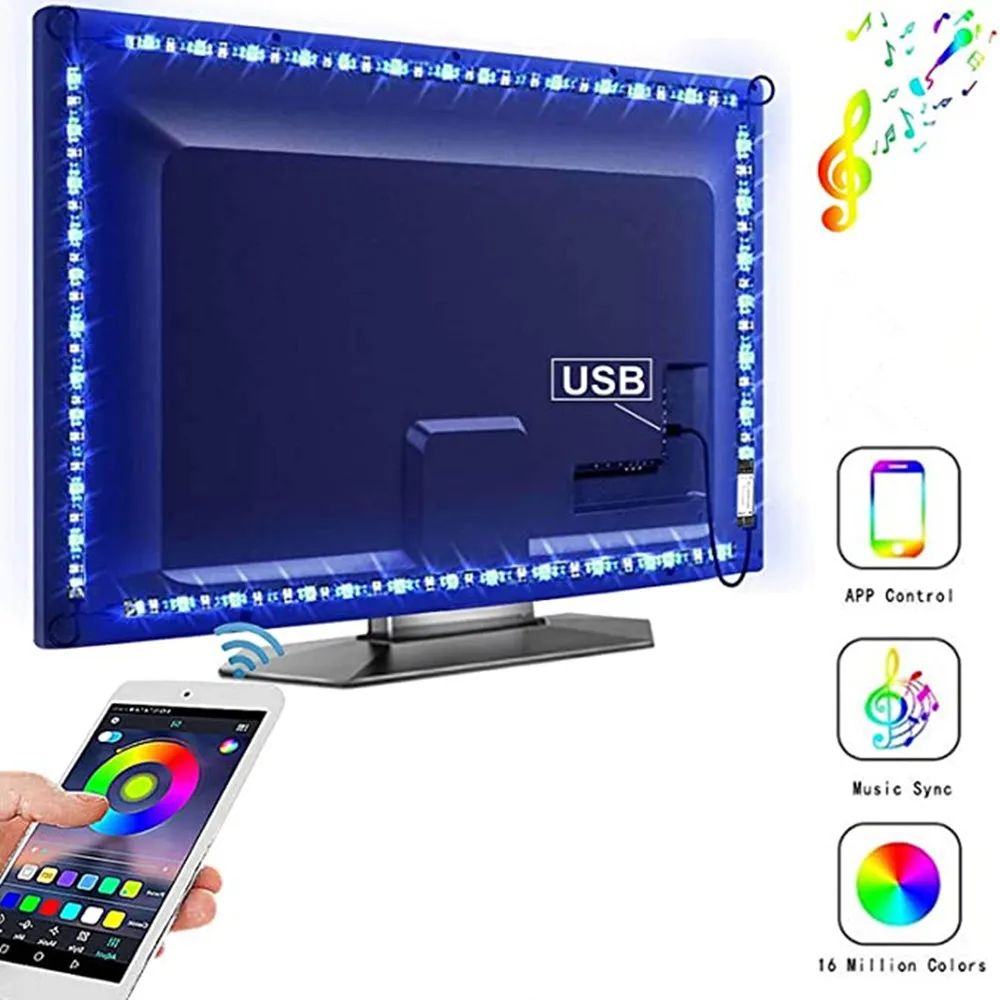TV USB Led Šviesos Juostelės RGB LED Šviesos Juostelės 