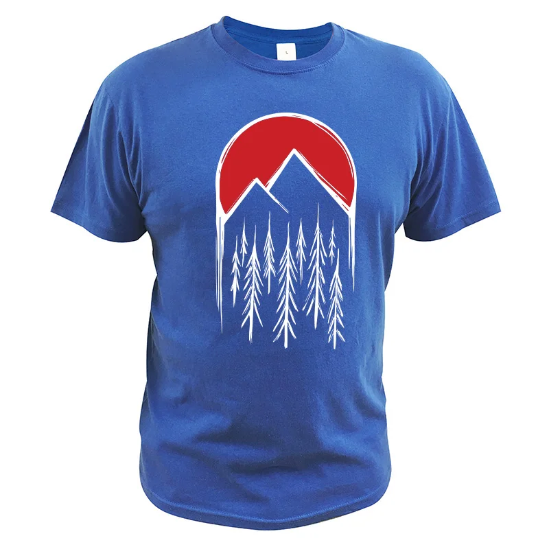 Twin Peaks Marškinėliai Filmą Rankomis Dažyti Miško Linijos Grafinis Tee Marškinėliai Naujovė Trumpas Rankovės Kvėpuojantis ES Dydis Medvilnė Viršūnės