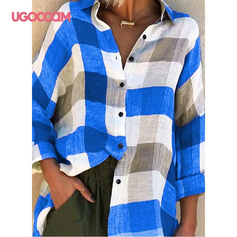 UGOCCAM Moterų Palaidinė ilgomis Rankovėmis Palaidinė Marškinėliai Laisvi Marškinėliai Moterims Topai Ir Bloues Plius Dydis Moterų Drabužiai blusas elegantes