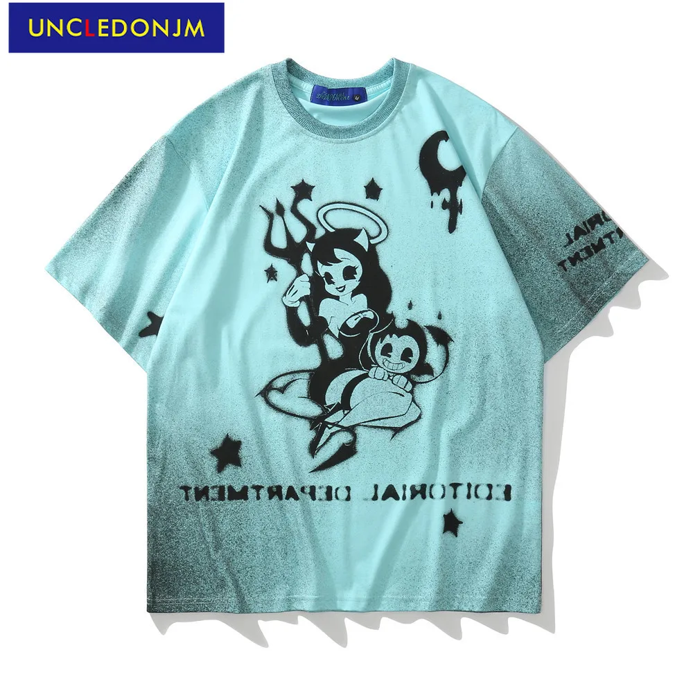 UNCLEDONJM 2021 Animacinių filmų negabaritinių marškinėliai grafinis vyrų marškinėlius anime trumpomis rankovėmis t-shirt vasaros streetwear moteris tshirts ED77