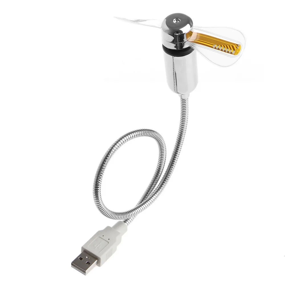 USB Led Mini Lankstus 40CM USB Powered Aušinimo LED Mirksi Laiko Rodymo Funkcija Laikrodis Ventiliatorius # K400Y #