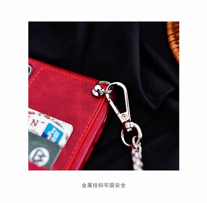 Užtrauktukas Piniginė kišenėje Crossbody telefono dėklas, Skirtas Samsung Galaxy note 8 9 10 S10 S8 S9 plus S10E pečių maišą kortelės atveju su grandinės