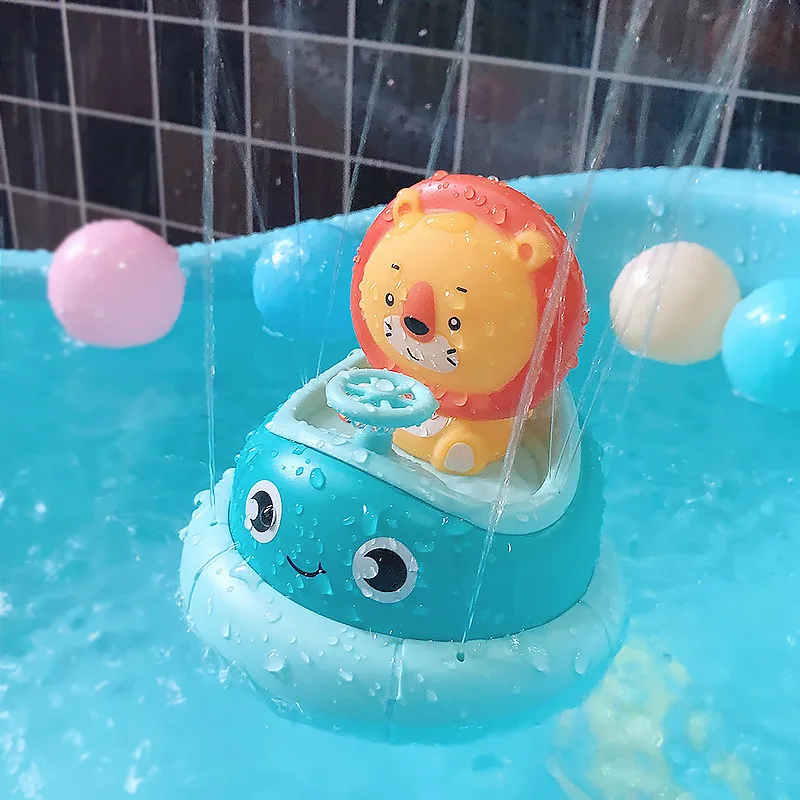 Vaikų Vonios kambarys Elektros Sukasi Taurės Triušis Liūtas Derinys Baby Vandens purslus Vonioje Įspūdį Žaisti Vandens Žaislai Be Baterijos