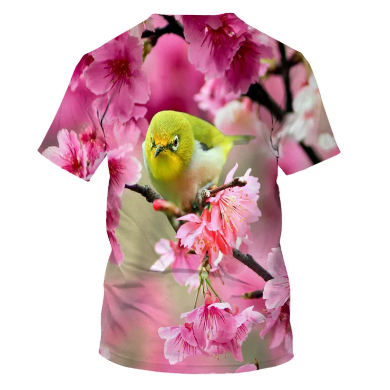 Vasaros 3D Gyvūnų Spausdinti vyriški T marškinėliai Moterims Mielas Paukštis Trumpas Rankovės Mados Pilka Papūga T-shirt Harajuku Tee Juokingi Marškinėliai Marškinėlius