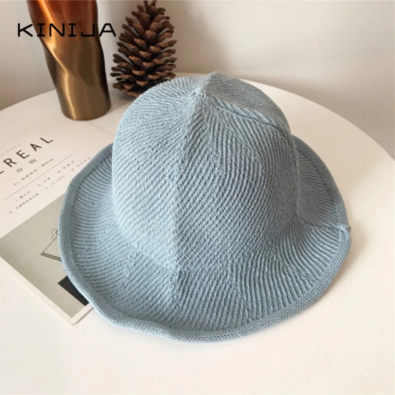 Vasaros šiaudų Skrybėlę Panama Kibiro Kepurę Lady Kvėpuojantis Kelionės Sun Kepurės žvejys kepurės lankstymo nėrimo šiaudų Derliaus Dome bžūp