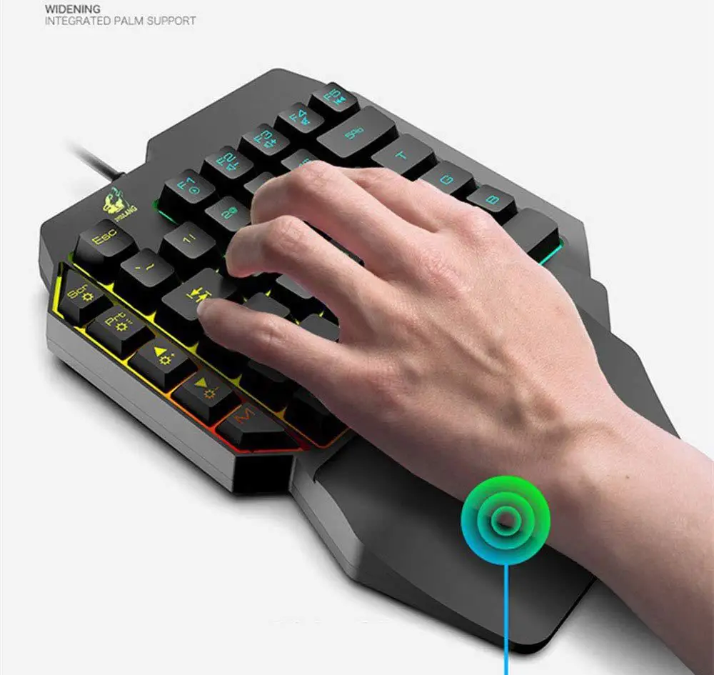 Viena Ranka Laidinio Klaviatūros Kairėje pusėje, Mechaninė Jaustis Žaidimų Klaviatūra 39-Įrašykite Visą Klavišą USB Sąsaja, Parama RGB Apšvietimas