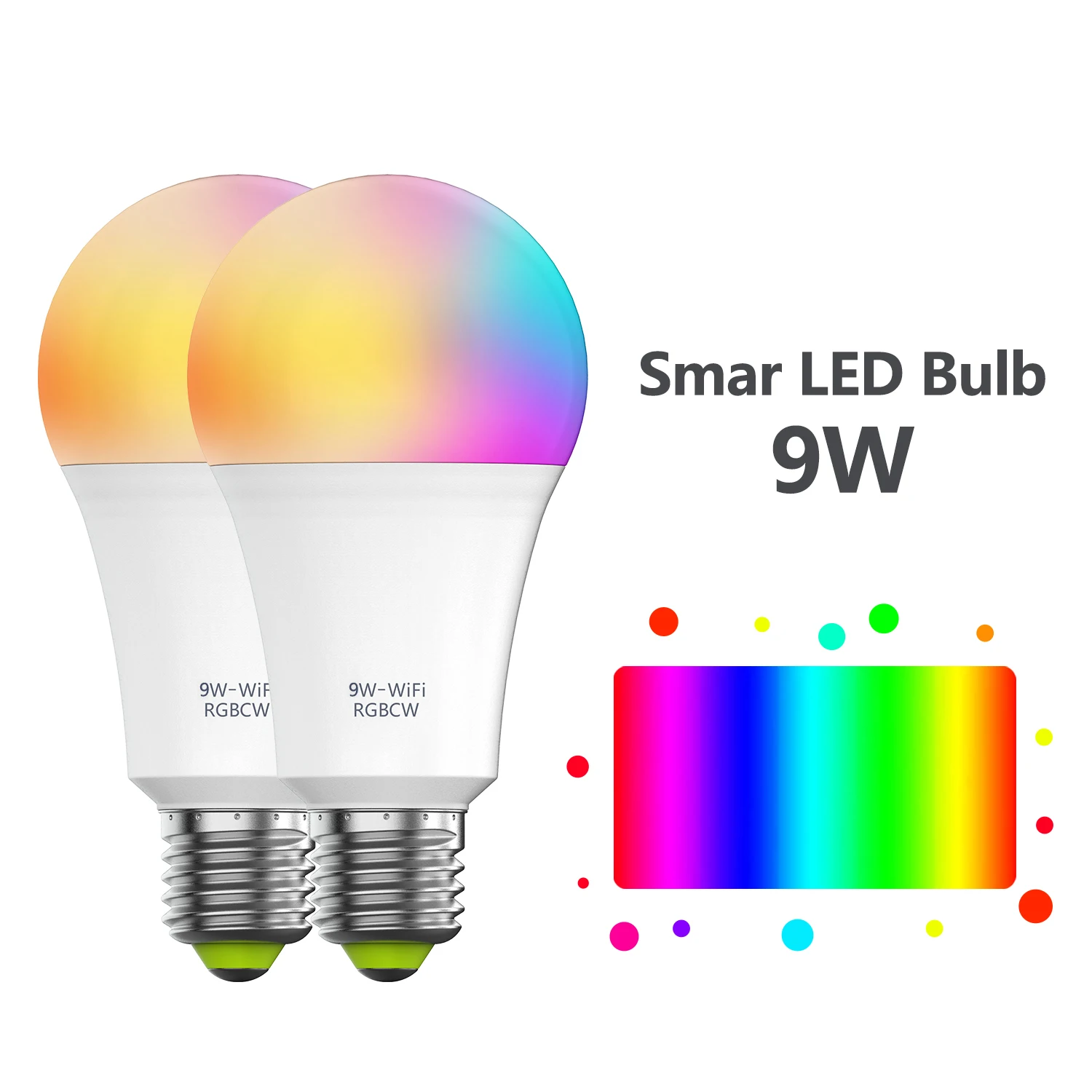 YHW Smart Lemputės WiFi LED Lemputės Veikia su Alexa, Google Namų, Spalvotų RGBCW LED 80W Lygiavertis E26 E27 Lemputė Kambarys