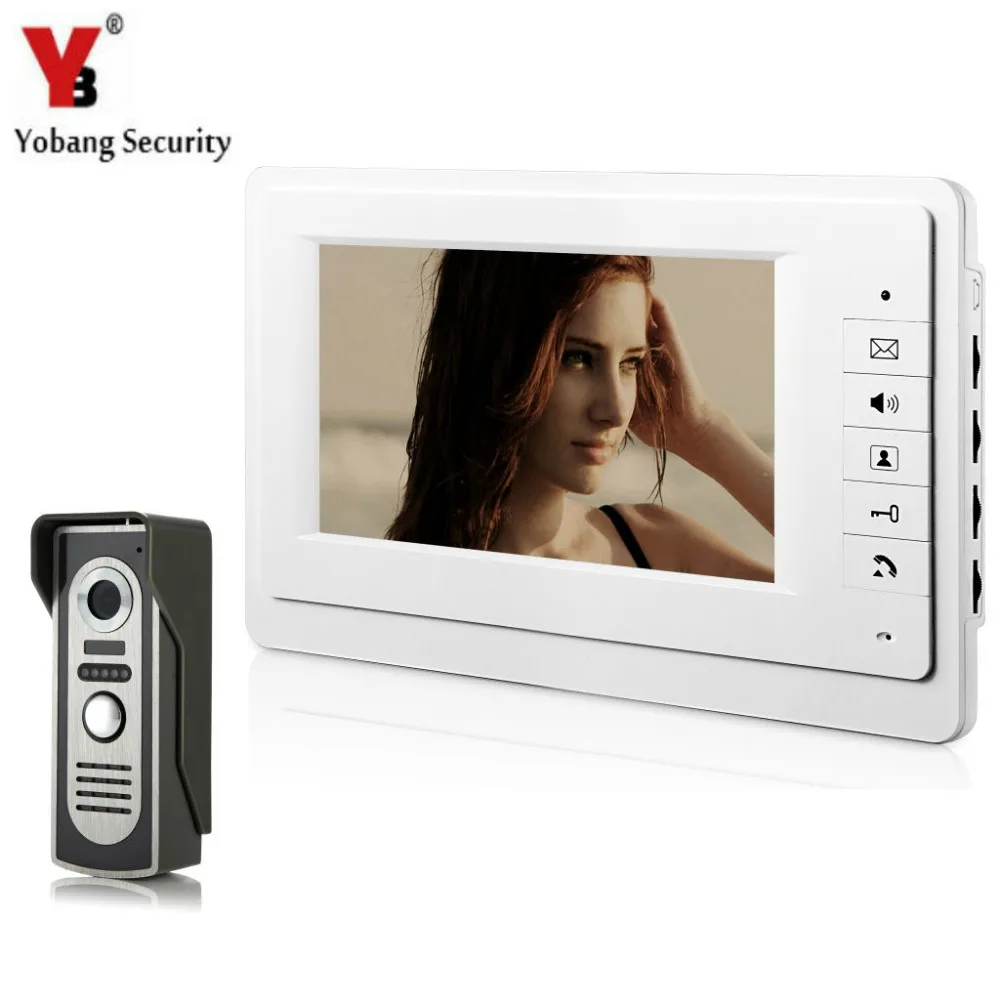 YobangSecurity Vaizdo Durų Pasikalbėjimo 7 Colių Laidinio Vaizdo Doorbell Duris Telefono Ryšio Atvykimo Sistema, Naktinio Matymo 1-kamera 1-stebėti
