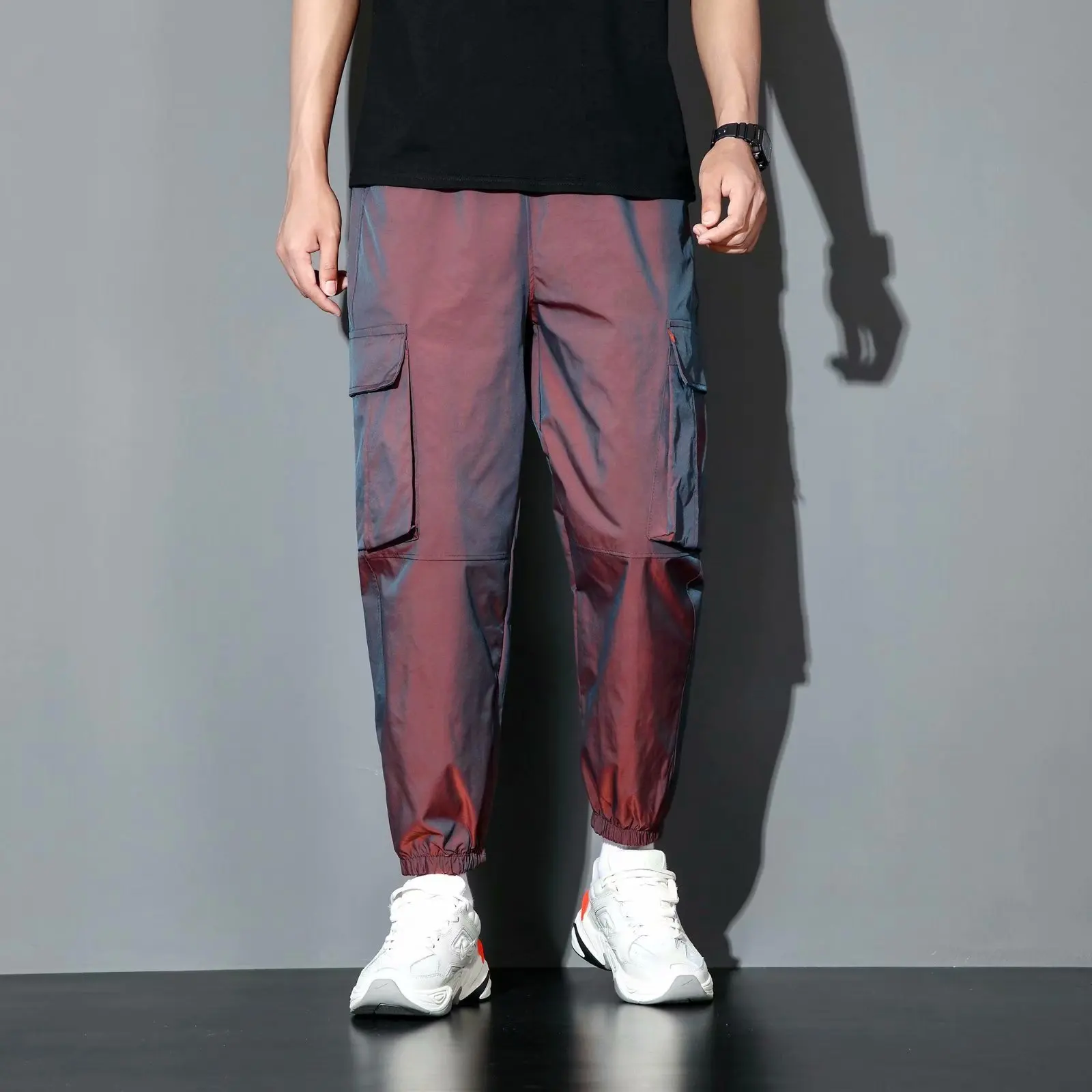 ZAZOMDE Streetwear vyrų Krovinių Kelnės Vyrams Atspindintis Prarasti Hip-Hop Atsitiktinis Pants Mens Haremas Ziajać 2020 Sweatpant Vyrų Devintojo kelnės