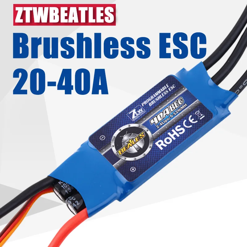 ZTW originali vabalas ZTW 20A 30A 40A brushless ESC (2-4S) modelis SU27 anti-perkaitimo