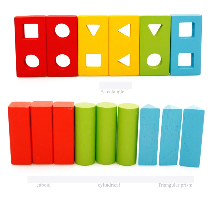 Žaislai Geometrinis Medinių Blokų Forma Surinkti Valdybos Montessori Mokymo Simpatijų Švietimo Statybos Smulkinimo Blokas Rungtynės Žaislas