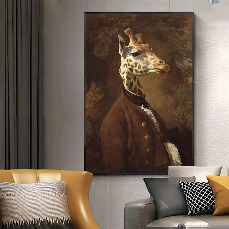 Žirafa Dress Klasikinio Drobės, Paveikslai Ant Sienų, Menas, Plakatų ir grafikos Portretas P. Žirafa, Drobė Meno, Sienos Nuotraukas