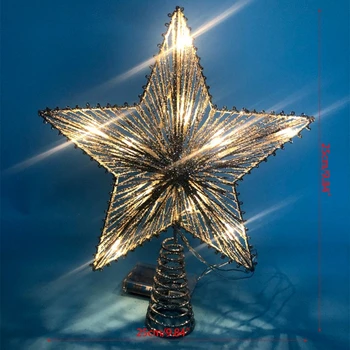 Kalėdų Eglutė LED Star Medžio Topper baterijomis, Treetop Apdailos Kabinti