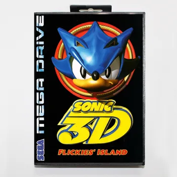 Sonic 3d flickies sala 16 bitų SEGA MD Žaidimo Kortelės Su Mažmeninės Langelyje Sega Mega Drive Genesis