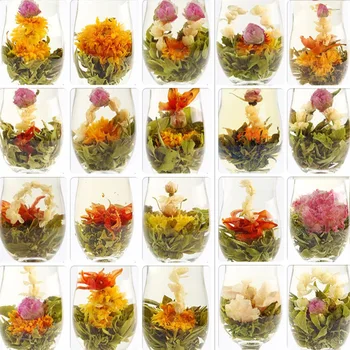 20 Rūšių / maišas Kinija Žydinti Arbata Žalioji Arbata Kamuolys Meno Žiedų, Žiedų Arbata Kinijos Žydinti Gėlių Arbata