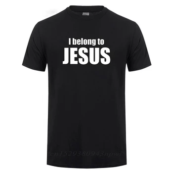 Aš Priklausau Jėzaus Kristaus Religija Katalikų Krikščionių Tikėjimo Dovana T-Shirt Vyrams Vyrų Streetwear Medvilnės Trumpomis Rankovėmis Marškinėliai