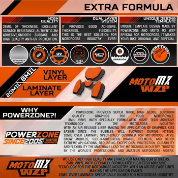 PowerZone Užsakymą Komanda Grafikos Fonas 3M Lipdukai Lipdukų Komplektas KTM SX SXF MX WIKI XCW Enduro 125cc iki 500cc 2016-2019 071
