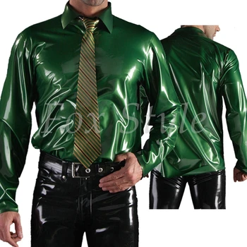 Karšto pardavimo vyriški latekso marškinėliai metalo spalva