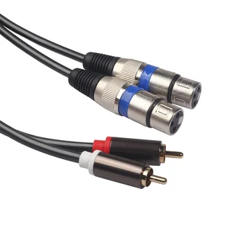 Audio Kabelis 2 XLR 2 RCA Adapteris Stiprintuvo Garso Lauke XLR RCA Hifi Microphnoe Garsiakalbio Kabelį