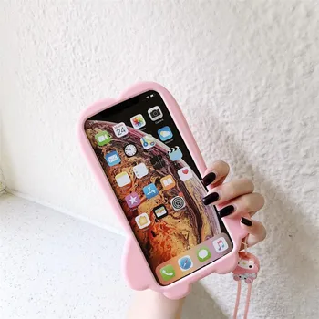 3D Anime Mano melodija Cinnamoroll minkštas silikoninis telefono dėklas skirtas iphone 11 pro max 6 7 8 plus X XR XS MAX Virvelę apsauginis Dangtelis