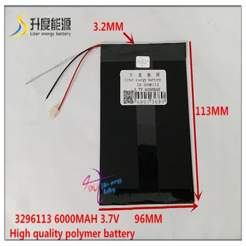 3.7 V 6000mAH 3296113 Polimeras ličio jonų / Li-ion baterija tablet pc