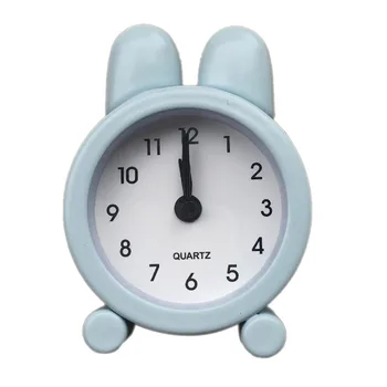 Paprasta suaugusiųjų, vaikų, miegamojo žadintuvas kūrybos mielas mini triušio ausis metalo mažas žadintuvas praktinių darbalaukio valandą laikrodis