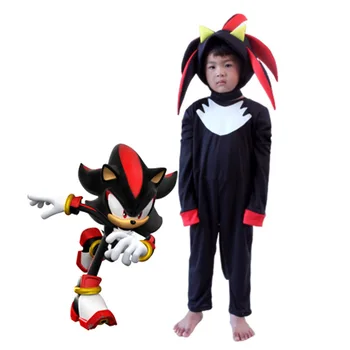 Vaikai Sonic Kostiumas Helovyno Cosplay Juodas kostiumas Vaikams Karnavalas Šalies Kostiumas uzpost Helovinas Karnavaliniai Kostiumai